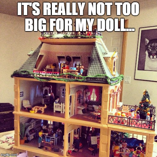 IT'S REALLY NOT TOO BIG FOR MY DOLL... | image tagged in doll house | made w/ Imgflip meme maker