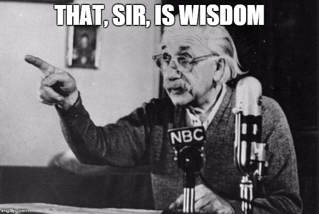 Einstein radio | THAT, SIR, IS WISDOM | image tagged in einstein radio | made w/ Imgflip meme maker