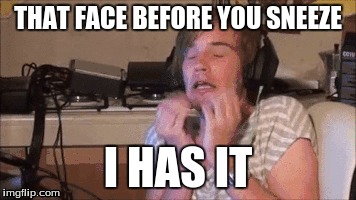 THAT FACE BEFORE YOU SNEEZE I HAS IT | image tagged in pewdiepie,sneeze,meme | made w/ Imgflip meme maker