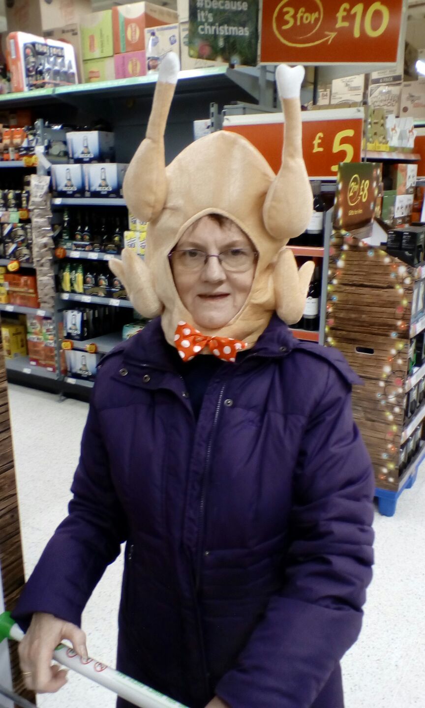Crazy Lady Turkey Head Blank Meme Template