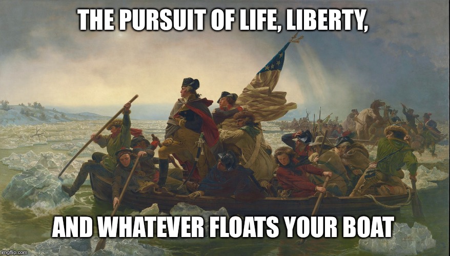 THE PURSUIT OF LIFE, LIBERTY, AND WHATEVER FLOATS YOUR BOAT | image tagged in whatever | made w/ Imgflip meme maker