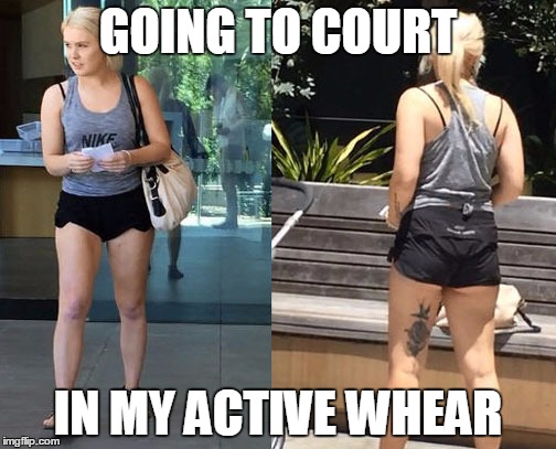 GOING TO COURT IN MY ACTIVE WHEAR | made w/ Imgflip meme maker