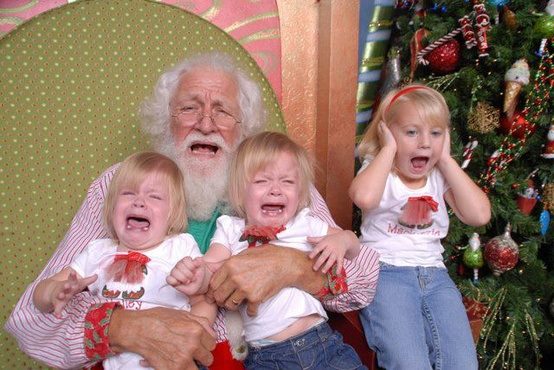 High Quality Santa Scares Kids Blank Meme Template