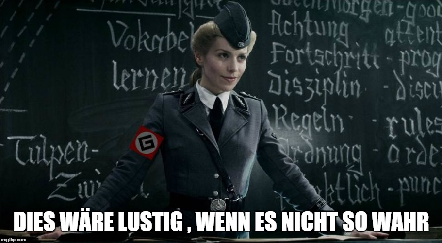 Grammar Nazi | DIES WÄRE LUSTIG , WENN ES NICHT SO WAHR | image tagged in grammar nazi | made w/ Imgflip meme maker