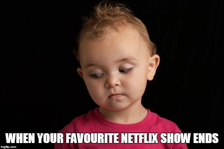 WHEN YOUR FAVOURITE NETFLIX SHOW ENDS | image tagged in netflix | made w/ Imgflip meme maker