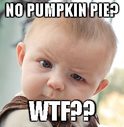 Skeptical Baby | NO PUMPKIN PIE? WTF?? | image tagged in memes,skeptical baby | made w/ Imgflip meme maker