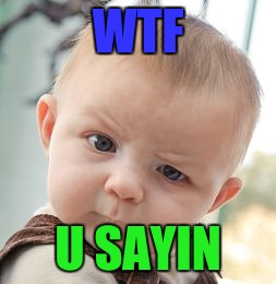 Skeptical Baby | WTF U SAYIN | image tagged in memes,skeptical baby | made w/ Imgflip meme maker