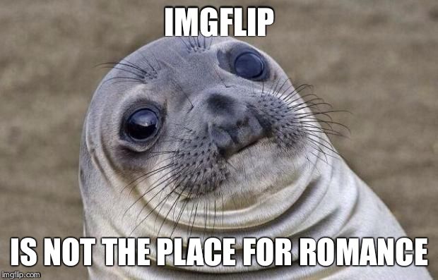 Awkward Moment Sealion Meme | IMGFLIP IS NOT THE PLACE FOR ROMANCE | image tagged in memes,awkward moment sealion | made w/ Imgflip meme maker