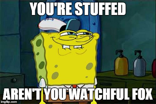 Don't You Squidward Meme | YOU'RE STUFFED AREN'T YOU WATCHFUL FOX | image tagged in memes,dont you squidward | made w/ Imgflip meme maker
