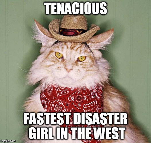TENACIOUS FASTEST DISASTER GIRL IN THE WEST | made w/ Imgflip meme maker