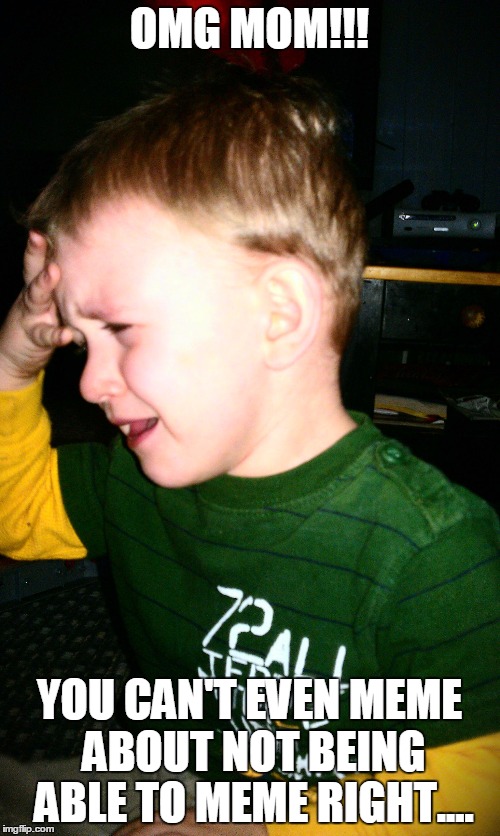 kid facepalm | OMG MOM!!! YOU CAN'T EVEN MEME ABOUT NOT BEING ABLE TO MEME RIGHT.... | image tagged in kid facepalm | made w/ Imgflip meme maker