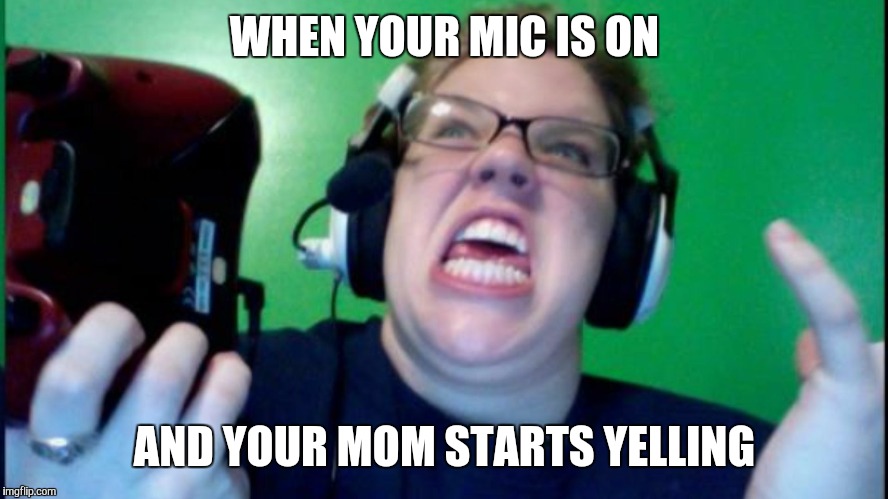 Mute the mic | WHEN YOUR MIC IS ON AND YOUR MOM STARTS YELLING | image tagged in gamers | made w/ Imgflip meme maker