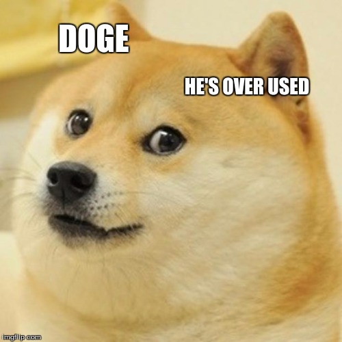 Doge | DOGE HE'S OVER USED | image tagged in memes,doge | made w/ Imgflip meme maker