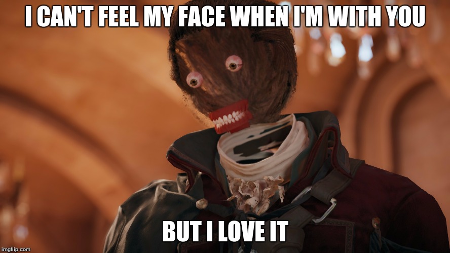I CAN'T FEEL MY FACE WHEN I'M WITH YOU BUT I LOVE IT | image tagged in glitch | made w/ Imgflip meme maker
