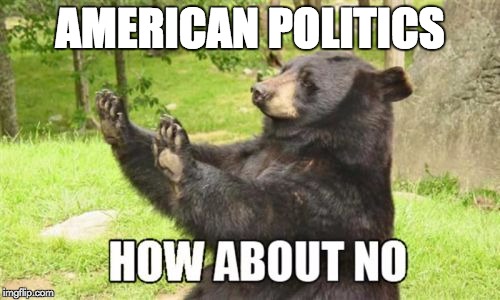 How About No Bear Meme | AMERICAN POLITICS | image tagged in memes,how about no bear | made w/ Imgflip meme maker