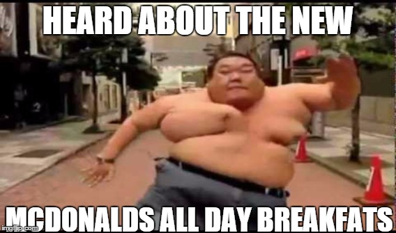 Fat Mcdonalds | HEARD ABOUT THE NEW MCDONALDS ALL DAY BREAKFATS | image tagged in mcdonalds | made w/ Imgflip meme maker