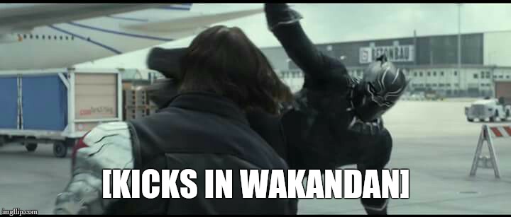 [Kicks in Wakandan] | [KICKS IN WAKANDAN] | image tagged in kicks in wakandan | made w/ Imgflip meme maker