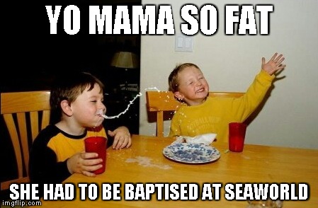 Yo Mamas So Fat | YO MAMA SO FAT SHE HAD TO BE BAPTISED AT SEAWORLD | image tagged in memes,yo mamas so fat | made w/ Imgflip meme maker