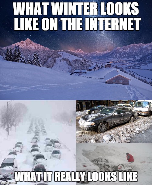 Winter Sucks | WHAT WINTER LOOKS LIKE ON THE INTERNET WHAT IT REALLY LOOKS LIKE | image tagged in winter,snow sucks,snow,ice,winter sucks | made w/ Imgflip meme maker