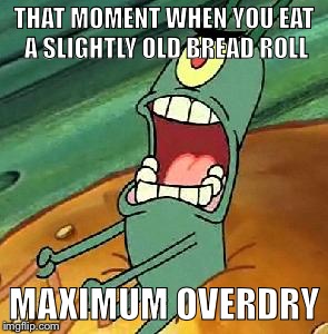 Maximum Overdry | THAT MOMENT WHEN YOU EAT A SLIGHTLY OLD BREAD ROLL MAXIMUM OVERDRY | image tagged in plankton maximum overdrive,maximum overdry,memes,plankton | made w/ Imgflip meme maker
