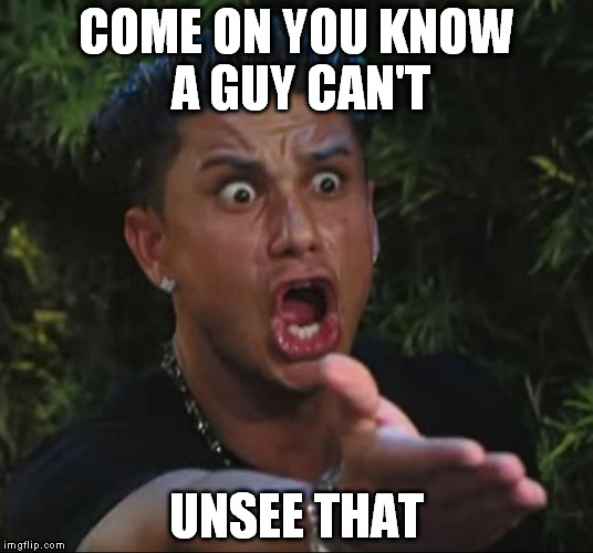 DJ Pauly D / Use Your Imagination  | COME ON YOU KNOW A GUY CAN'T UNSEE THAT | image tagged in memes,dj pauly d,jersey shore | made w/ Imgflip meme maker