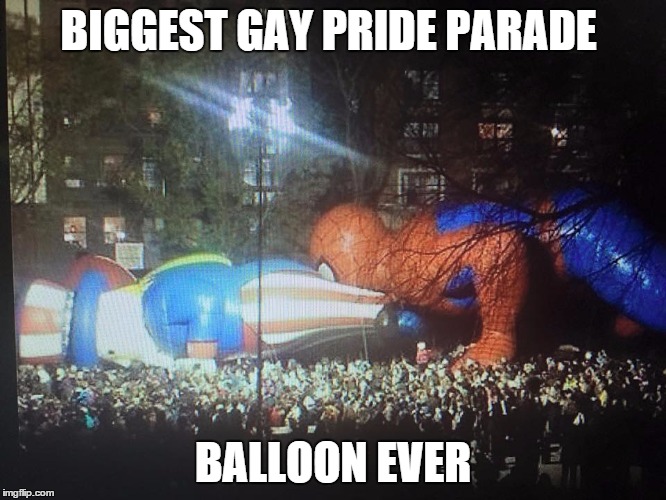 sp fail | BIGGEST GAY PRIDE PARADE BALLOON EVER | image tagged in sp fail | made w/ Imgflip meme maker