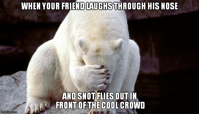 WHEN YOUR FRIEND LAUGHS THROUGH HIS NOSE AND SNOT FLIES OUT IN FRONT OF THE COOL CROWD | image tagged in embarrassing,ashamed,friends | made w/ Imgflip meme maker
