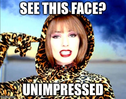 Shania Twain Unimpressed | SEE THIS FACE? UNIMPRESSED | image tagged in shania twain,unimpressed,not impressed,that don't impress me much | made w/ Imgflip meme maker