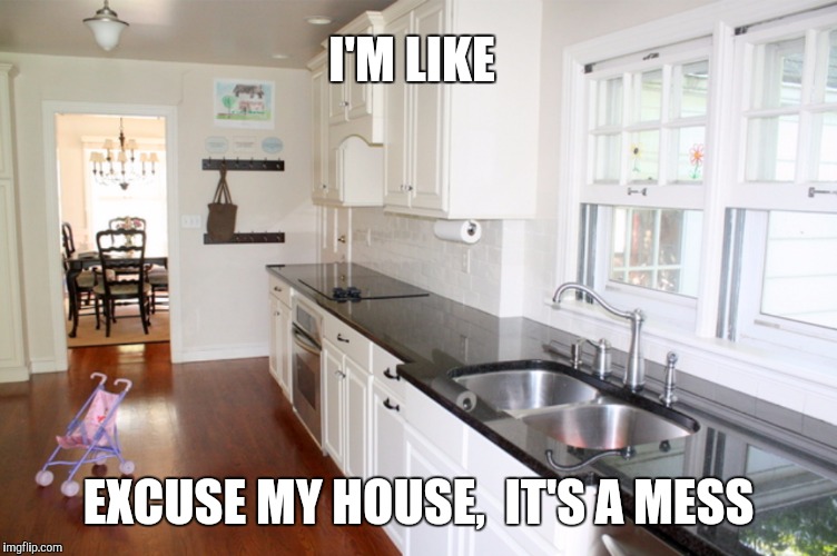 Crazy over one thing out of place | I'M LIKE EXCUSE MY HOUSE,  IT'S A MESS | image tagged in house,home,and i'm like,moms,women,crazy | made w/ Imgflip meme maker