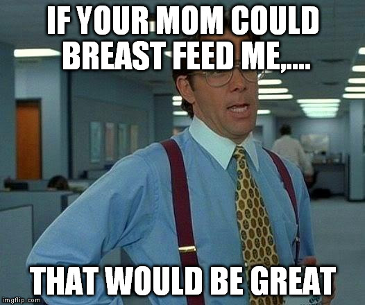 That Would Be Great Meme | IF YOUR MOM COULD BREAST FEED ME,.... THAT WOULD BE GREAT | image tagged in memes,that would be great | made w/ Imgflip meme maker