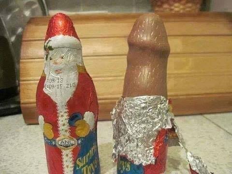 High Quality Santa chocolate penis Blank Meme Template