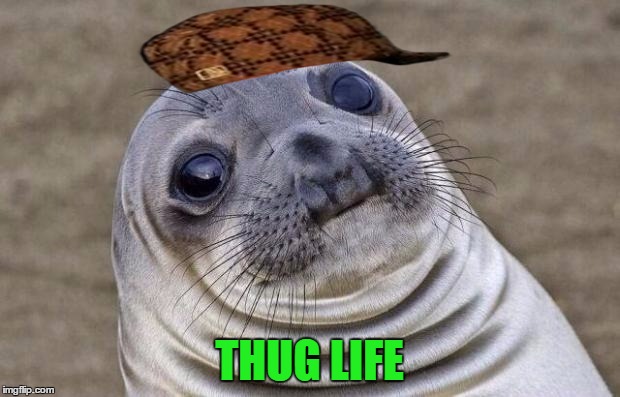 Awkward Moment Sealion | THUG LIFE | image tagged in memes,awkward moment sealion,scumbag | made w/ Imgflip meme maker
