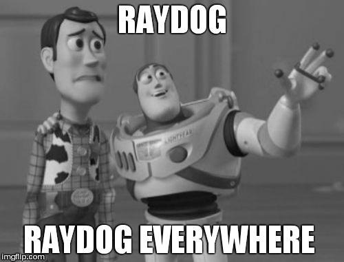 X, X Everywhere Meme | RAYDOG RAYDOG EVERYWHERE | image tagged in memes,x x everywhere | made w/ Imgflip meme maker