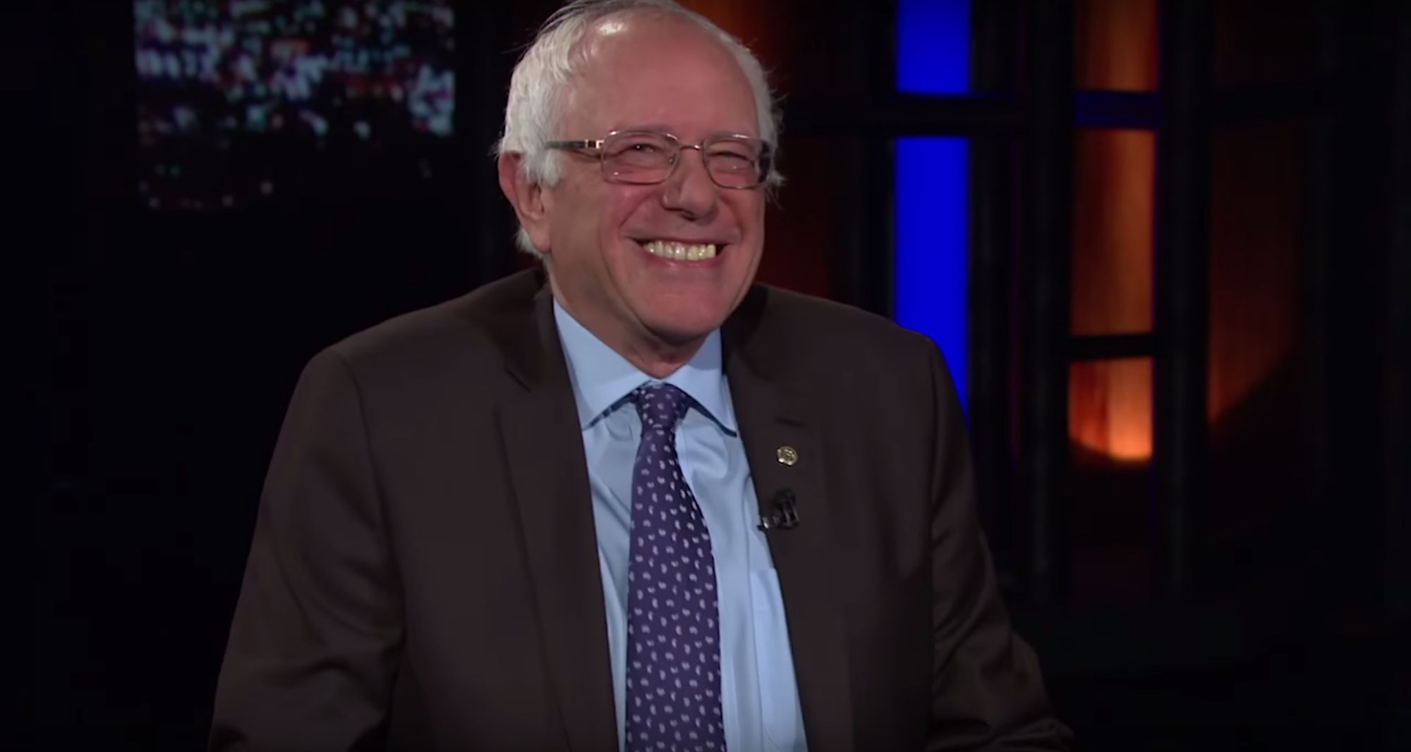 High Quality Bernie Sanders laugh Blank Meme Template