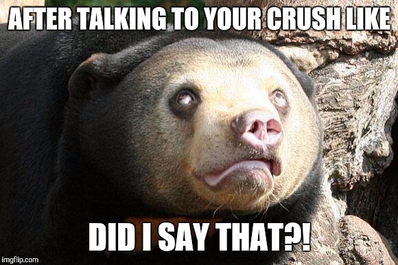AFTER TALKING TO YOUR CRUSH LIKE DID I SAY THAT?! | made w/ Imgflip meme maker