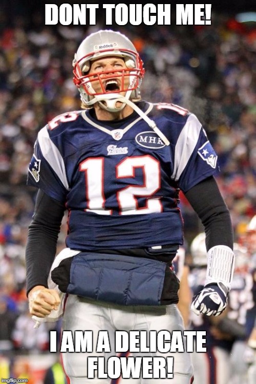 Tom Brady | DONT TOUCH ME! I AM A DELICATE FLOWER! | image tagged in tom brady | made w/ Imgflip meme maker