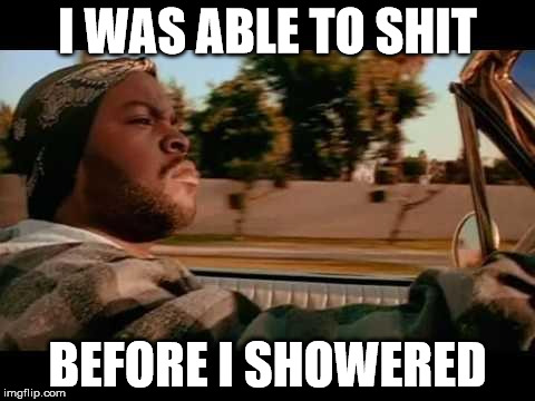 It Was A Good Day | I WAS ABLE TO SHIT BEFORE I SHOWERED | image tagged in it was a good day,AdviceAnimals | made w/ Imgflip meme maker