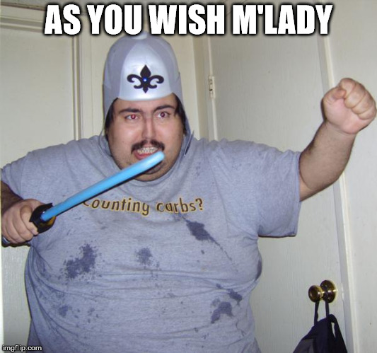Ye ol' knight | AS YOU WISH M'LADY | image tagged in funny | made w/ Imgflip meme maker