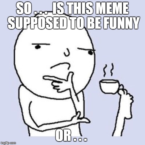 SO . . .  IS THIS MEME SUPPOSED TO BE FUNNY OR . . . | made w/ Imgflip meme maker