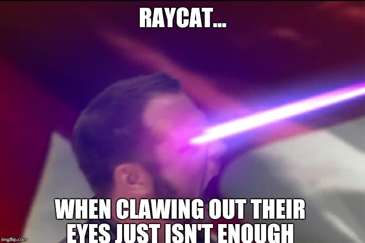 RAYCAT... WHEN CLAWING OUT THEIR EYES JUST ISN'T ENOUGH | made w/ Imgflip meme maker