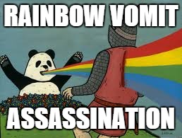 panda killz | RAINBOW VOMIT ASSASSINATION | image tagged in panda killz | made w/ Imgflip meme maker