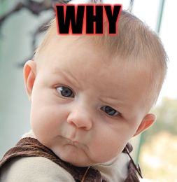 Skeptical Baby Meme | WHY | image tagged in memes,skeptical baby | made w/ Imgflip meme maker