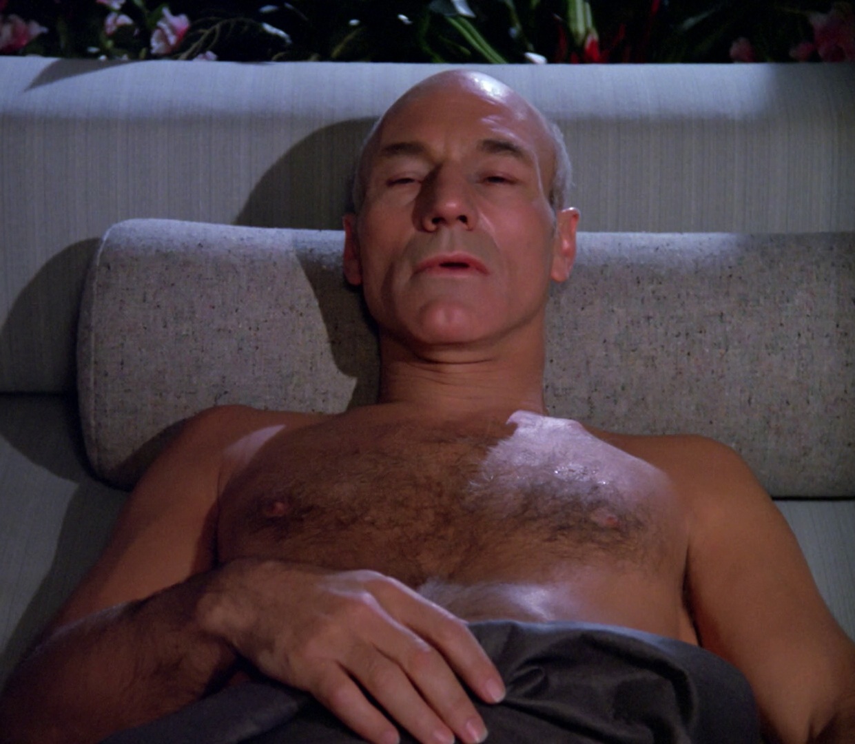 Picard in bed Blank Meme Template