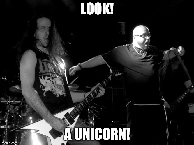 #yourejustaunicorn | LOOK! A UNICORN! | image tagged in unicorn,heavy metal | made w/ Imgflip meme maker