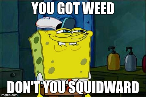 Don't You Squidward | YOU GOT WEED DON'T YOU SQUIDWARD | image tagged in memes,dont you squidward | made w/ Imgflip meme maker