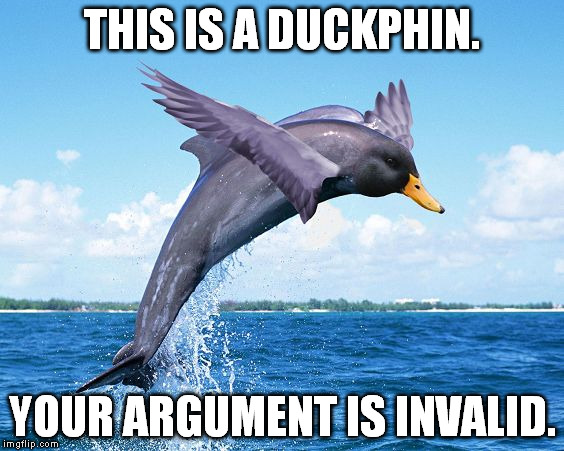 Duckphin | THIS IS A DUCKPHIN. YOUR ARGUMENT IS INVALID. | image tagged in memes,duckphin | made w/ Imgflip meme maker