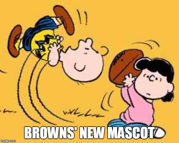 BROWNS' NEW MASCOT | image tagged in cleveland browns,charlie brown | made w/ Imgflip meme maker