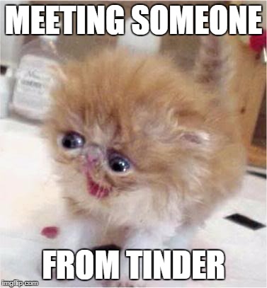 When I meet someone from Tinder... | MEETING SOMEONE FROM TINDER | image tagged in tinder,ugly | made w/ Imgflip meme maker