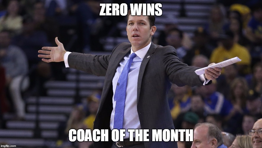 ZERO WINS COACH OF THE MONTH | image tagged in nba,golden state warriors | made w/ Imgflip meme maker