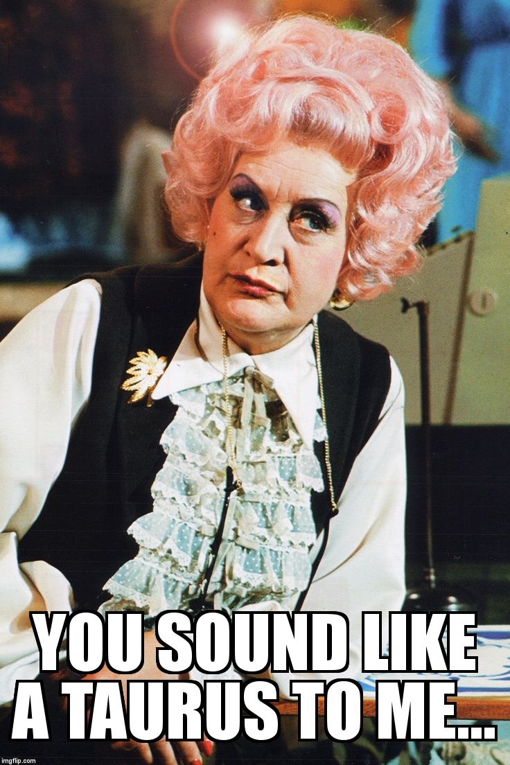 mrs slocombe | YOU SOUND LIKE A TAURUS TO ME... | image tagged in mrs slocombe | made w/ Imgflip meme maker